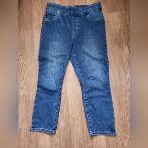 Reitmans Classic Pull On Blue Straight-Leg Women M - Size 8 Petite Capri Denim